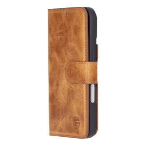 Solidenz Moda Book iPhone 17 Air echt leren hoesje – Lichtbruin - 2