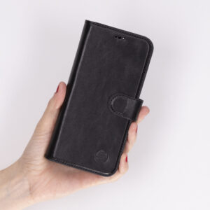Solidenz Moda Book iPhone 17 Pro Max echt leren hoesje – Zwart - 7