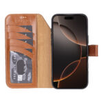 Solidenz Moda Book iPhone 17 Pro echt leren hoesje – Bruin - 2