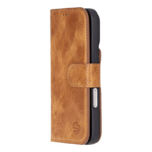 Solidenz Moda Book iPhone 17 Pro echt leren hoesje – Lichtbruin - 3