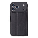 Solidenz Moda Book iPhone 17 Pro echt leren hoesje – Zwart - 1