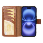 Solidenz Moda Book iPhone 17 echt leren hoesje – Bruin - 2