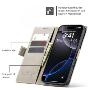 Solidenz Urban Book iPhone 17 Air hoesje – Beige - 5