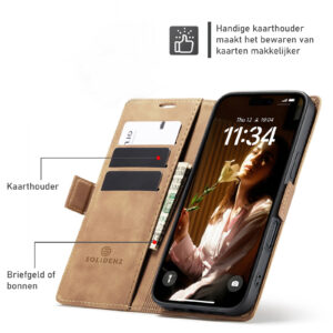 Solidenz Urban Book iPhone 17 Air hoesje – Bruin - 5