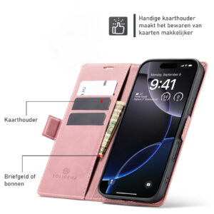Solidenz Urban Book iPhone 17 hoesje – Roze - 5