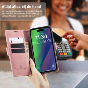 Solidenz Urban Book iPhone 17 hoesje – Roze - 7