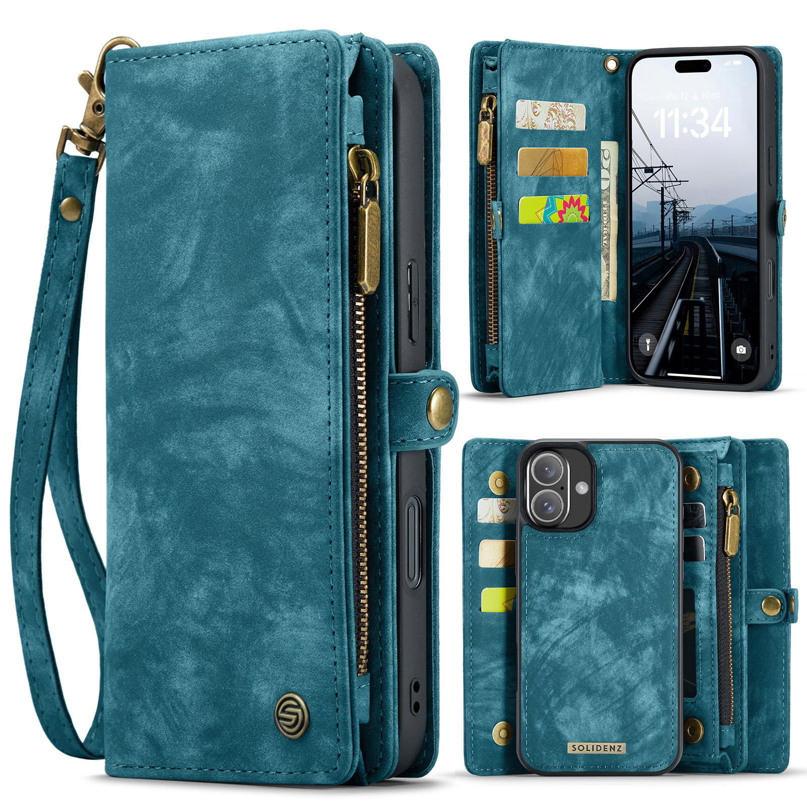 Solidenz Urban Wallet iPhone 17 hoesje – Blauw 1