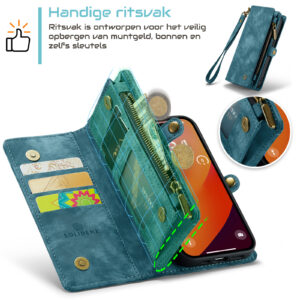Solidenz Urban Wallet iPhone 17 hoesje – Blauw - 10