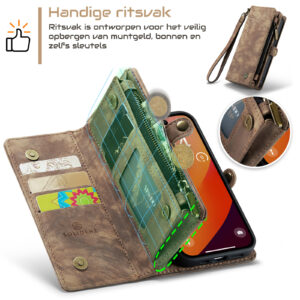 Solidenz Urban Wallet iPhone 17 hoesje – Bruin - 10