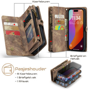 Solidenz Urban Wallet iPhone 17 hoesje – Bruin - 11