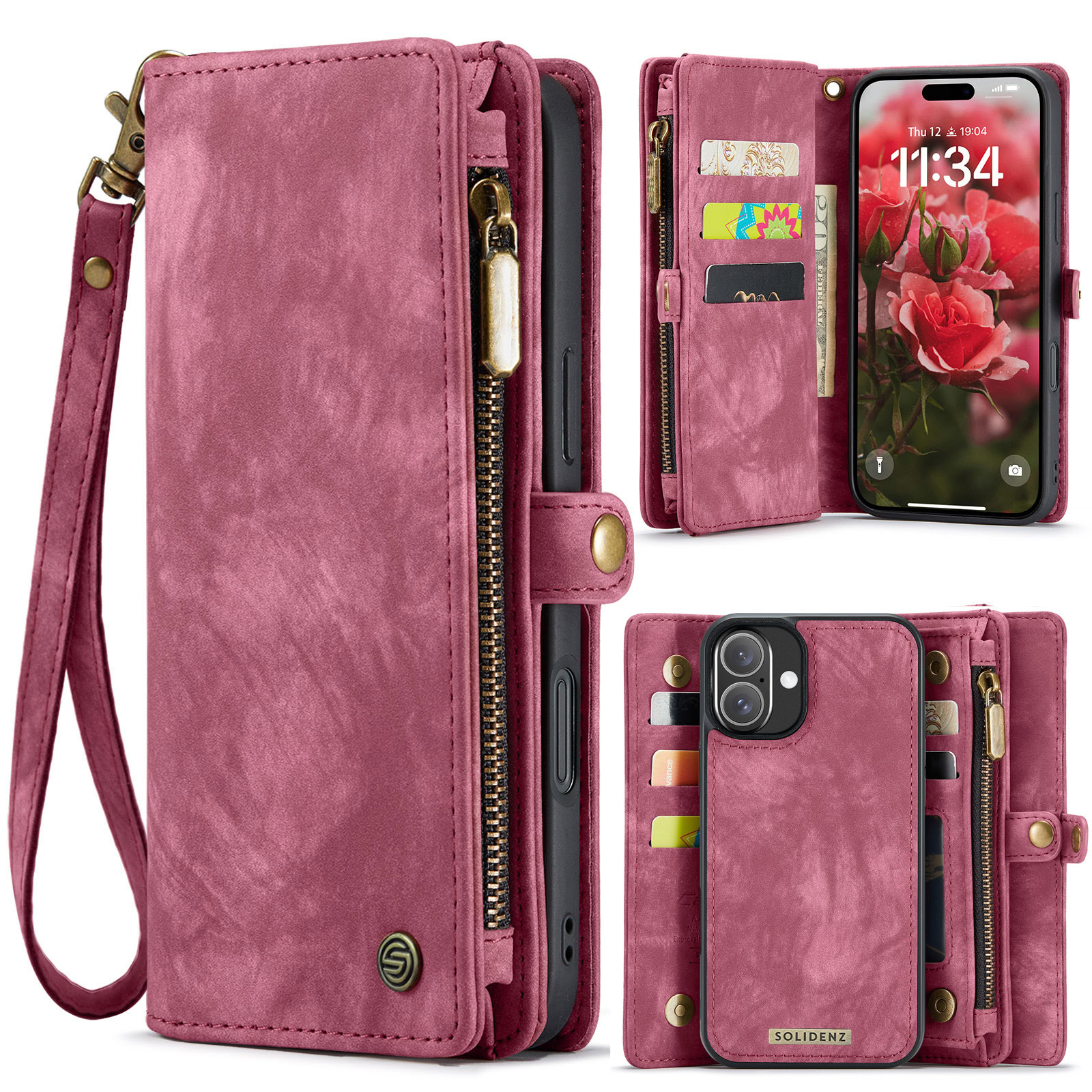Solidenz Urban Wallet iPhone 17 hoesje – Rood 1 Solidenz Urban Wallet iPhone 17 hoesje – Rood 1