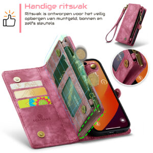 Solidenz Urban Wallet iPhone 17 hoesje – Rood - 9