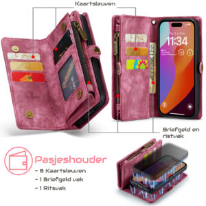 Solidenz Urban Wallet iPhone 17 hoesje – Rood - 10