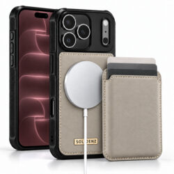 Solidenz MagSafe Wallet Backcover voor iPhone 17 Pro Max / 18 Pro Max - Beige