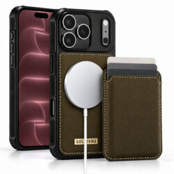 Solidenz MagSafe Wallet Backcover voor iPhone 17 Pro Max en iPhone 18 Pro Max - Bruin