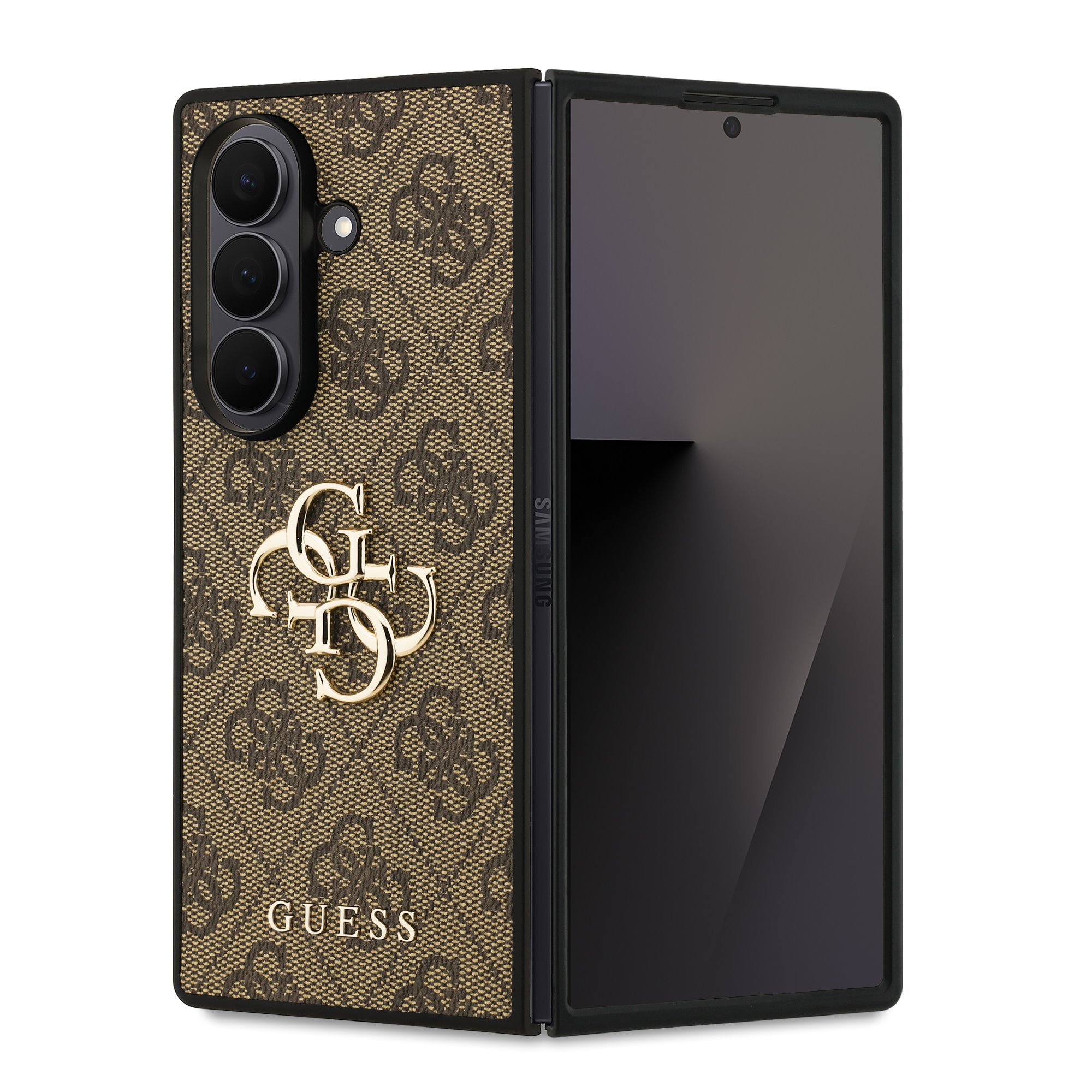 Guess 4G Metal Logo Samsung Galaxy Z Fold7 hoesje – Bruin 1