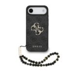 Guess 4G Metal Logo iPhone Air hoesje - Met Polskoord - Zwart