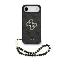 Guess 4G Metal Logo iPhone Air hoesje - Met Polskoord - Zwart