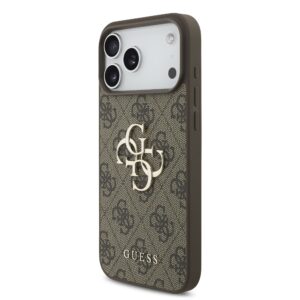Guess 4G Metal Logo iPhone 17 Pro Max hoesje – Met Polskoord – Bruin - 2