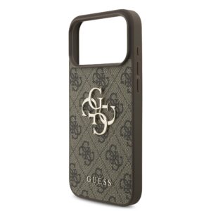 Guess 4G Metal Logo iPhone 17 Pro Max hoesje – Met Polskoord – Bruin - 4