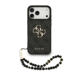 Guess 4G Metal Logo iPhone 17 Pro Max hoesje - Met Polskoord - Zwart