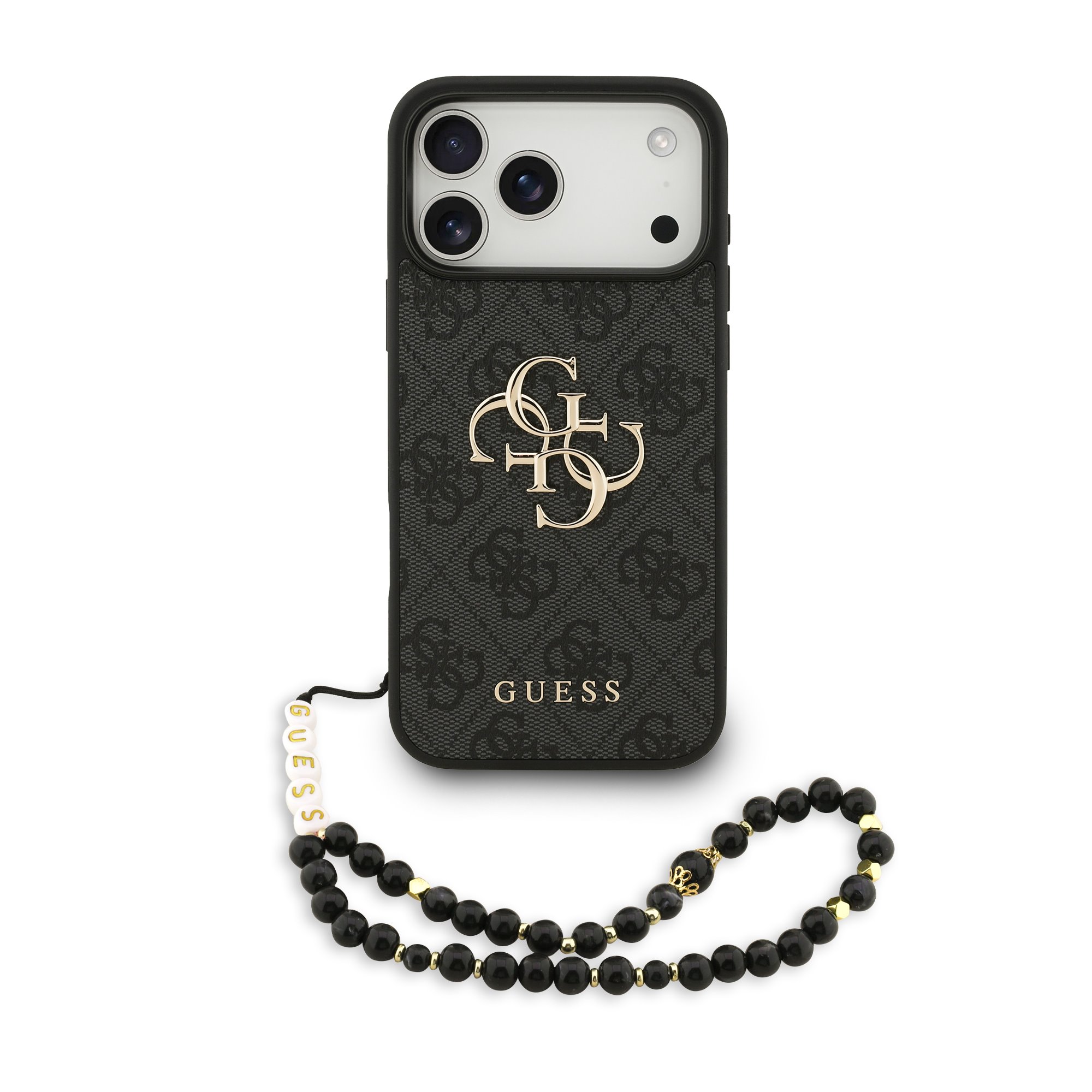 Guess 4G Metal Logo iPhone 17 Pro Max hoesje – Met Polskoord – Zwart 1 Guess 4G Metal Logo iPhone 17 Pro Max hoesje – Met Polskoord – Zwart 1