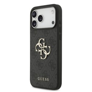 Guess 4G Metal Logo iPhone 17 Pro Max hoesje – Met Polskoord – Zwart - 1