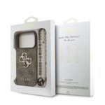 Guess 4G Metal Logo iPhone 17 Pro hoesje – Met Polskoord – Bruin - 6