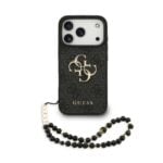 Guess 4G Metal Logo iPhone 17 Pro hoesje - Met Polskoord - Zwart