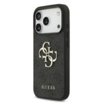 Guess 4G Metal Logo iPhone 17 Pro hoesje – Met Polskoord – Zwart - 1