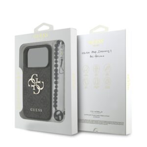 Guess 4G Metal Logo iPhone 17 Pro Max hoesje – Met Polskoord – Zwart - 6