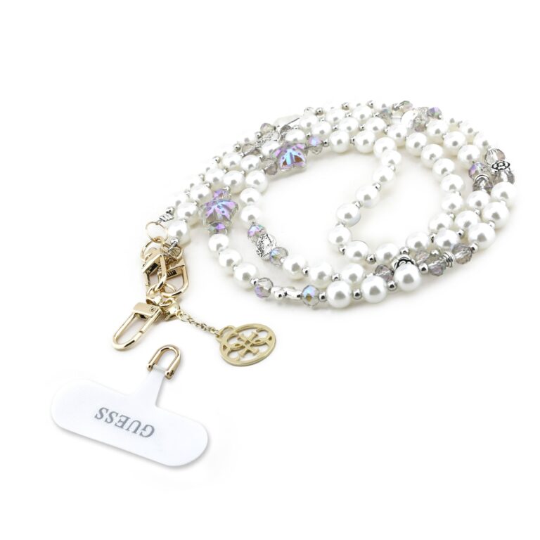 Guess Crossbody Koord Parels en 4G Charm - Wit