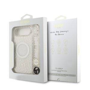 Guess IML Flowers Allover iPhone Air hoesje – Met MagSafe en Koord – Wit - 6