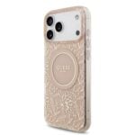 Guess IML Flowers Allover iPhone 17 Pro Max hoesje – Met MagSafe en Koord – Roze - 1