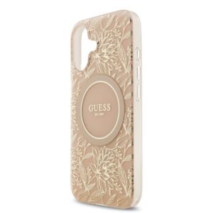 Guess IML Flowers Allover iPhone 17 hoesje – Met MagSafe en Koord – Roze - 3