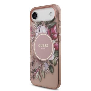 Guess IML Flowers iPhone Air hoesje – Met MagSafe en Koord – Roze - 1