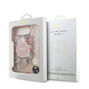 Guess IML Flowers iPhone Air hoesje – Met MagSafe en Koord – Roze - 6