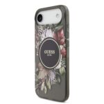 Guess IML Flowers iPhone Air hoesje – Met MagSafe en Koord – Zwart - 1