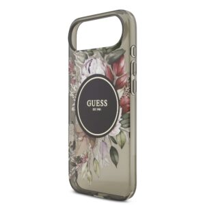 Guess IML Flowers iPhone Air hoesje – Met MagSafe en Koord – Zwart - 3