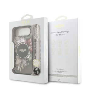 Guess IML Flowers iPhone Air hoesje – Met MagSafe en Koord – Zwart - 6