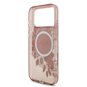 Guess IML Flowers iPhone 17 Pro Max hoesje – Met MagSafe en Koord – Roze - 4