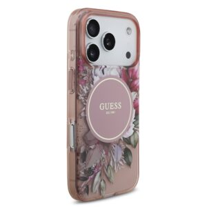 Guess IML Flowers iPhone 17 Pro hoesje – Met MagSafe en Koord – Roze - 2