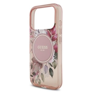Guess IML Flowers iPhone 17 Pro hoesje – Met MagSafe en Koord – Roze - 3