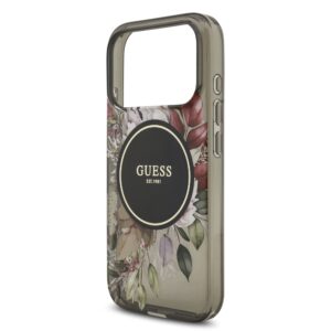 Guess IML Flowers iPhone 17 Pro hoesje – Met MagSafe en Koord – Zwart - 3