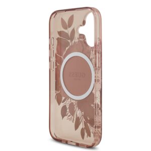 Guess IML Flowers iPhone 17 hoesje – Met MagSafe en Koord – Roze - 4