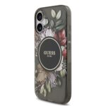 Guess IML Flowers iPhone 17 hoesje – Met MagSafe en Koord – Zwart - 1
