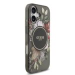 Guess IML Flowers iPhone 17 hoesje – Met MagSafe en Koord – Zwart - 2