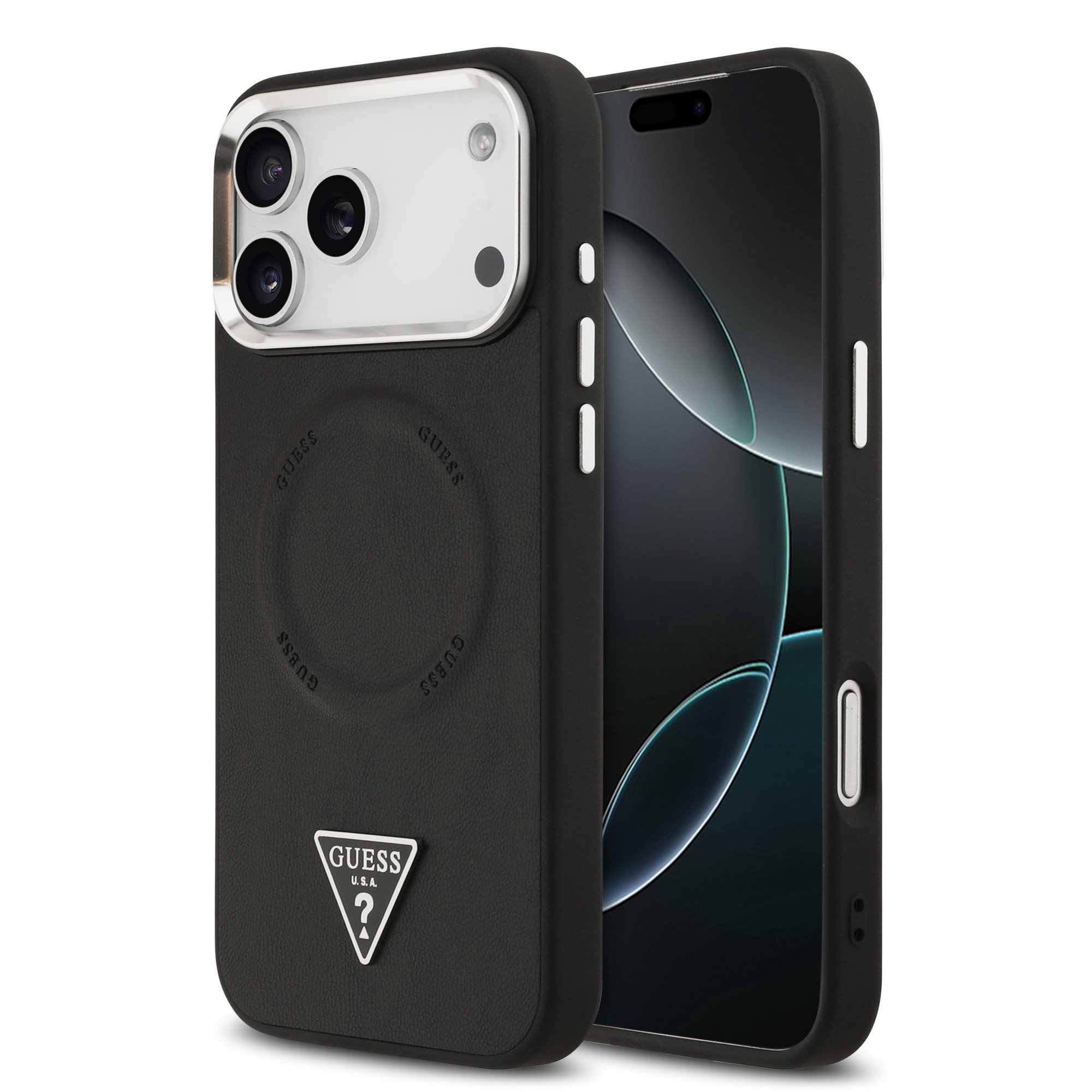 Guess Triangle Logo iPhone 17 Pro Max hoesje met MagSafe – Zwart 1 Guess Triangle Logo iPhone 17 Pro Max hoesje met MagSafe – Zwart 1