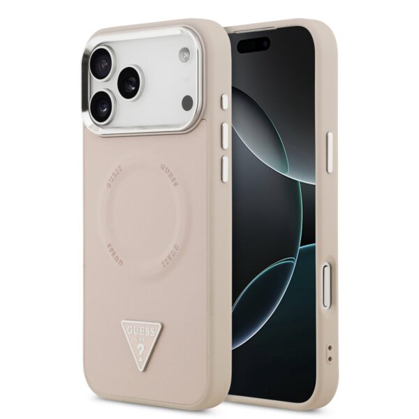 Guess Triangle Logo iPhone 17 Pro hoesje met MagSafe - Roze