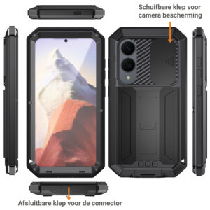 Stofdicht metalen hoes Samsung Galaxy S25 Edge – Zwart - 1